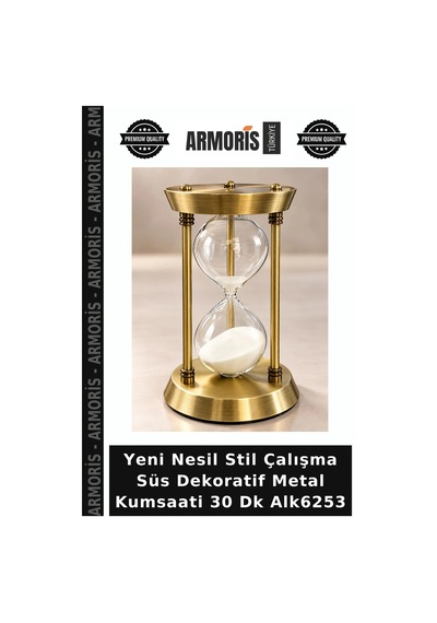 Yeni Nesil Stil Çalışma Süs Dekoratif Metal Kumsaati 30 Dk Alk6253 Çok Renkli