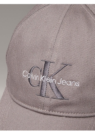 Calvin Klein Men Gray Embroidered Monogram Logo Baseball Cap-15072 Charcoal Gray