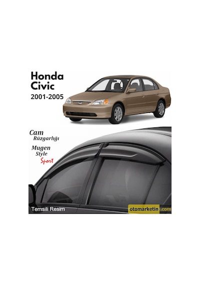 Honda Civic Sedan Mugen Cam Rüzgarlığı 2001-2005