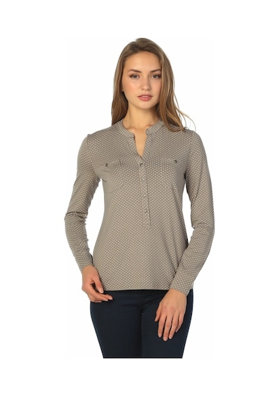 Bulalgiy Kadın Vizon Puantiyeli Bluz - Bga694800