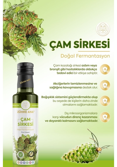 Zühre Ana Çam Sirkesi Doğal Fermantasyon Pine Vinegar 500 ML