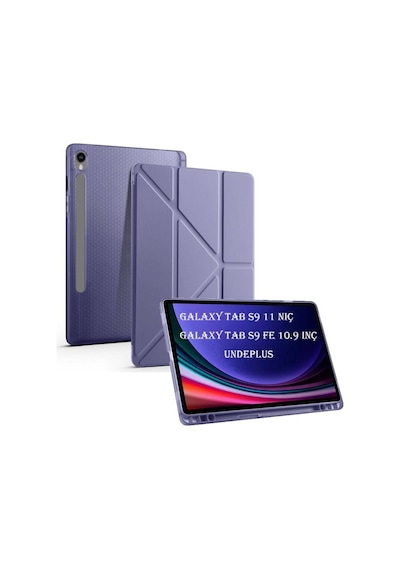 Samsung Galaxy Uyumlu Tab S9 Fe X510 X516 Kılıf Kalem Bölmeli Trifolding Case