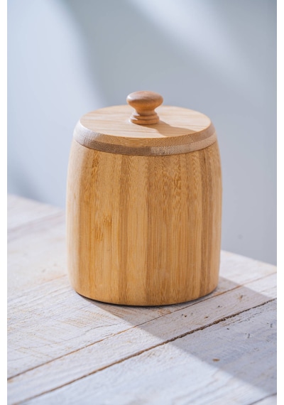 Acar Bambu Kapaklı Kavanoz - 13 Cm Bambu