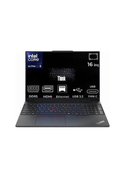 Lenovo ThinkPad E16 Gen 2 21MA008YTX-017 Ultra 5 125U 48 GB 2 TB SSD 16" Dos Dizüstü Bilgisayar