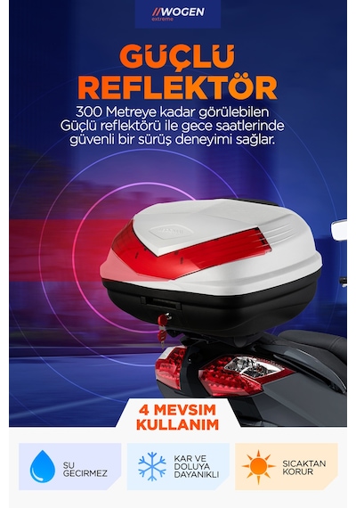 Wogen Wg39 Premium Arka Çanta 39 Litre Beyaz + Karbon Dizlik He Siyah