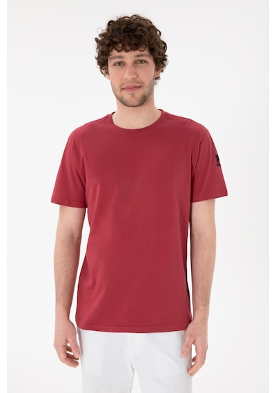 U.S. Polo Assn. Erkek Regular Fit Bisiklet Yaka Vişne Basic Tişört 50305985-VR223