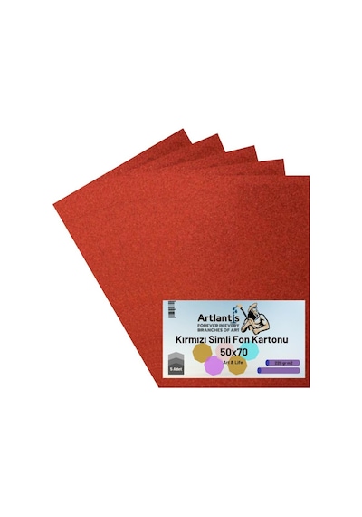 Simli Fon Kartonu 50X70 5 Adet Artlantis Simli Fon Kartonu 50x70