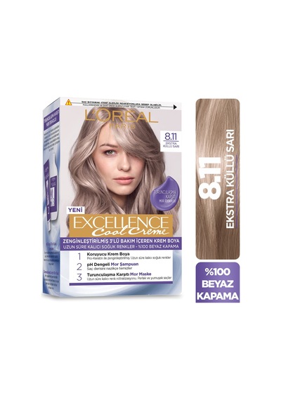 L'oreal Paris Excellence Cool Creme Saç Boyası - 8.11 Ekstra Küllü Sarı