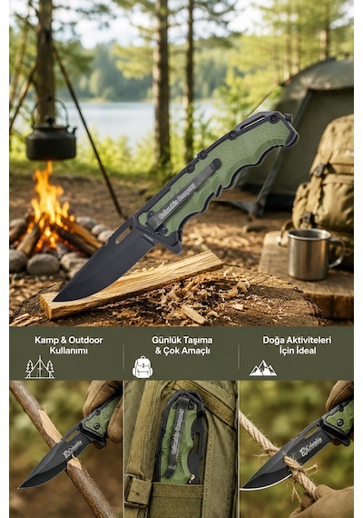Columbia Fst-3065-b Kamp Bıçağı Katlanır Outdoor Avcı Çakısı Acil Durum Survival Siyah
