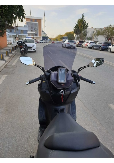 Motocam Sym Joymax 250 İ Ön Cam 2013-2016 Model 65cm Füme Renkli 4mm Orta Boylu