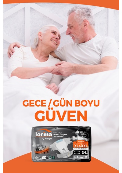 Aktif Karbonlu & Gümüş İyon Destekli Bel Bantlı Hasta Bezi Large 24 Lü 6 Paket L