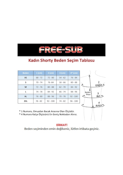 Free-Sub 3Mm Kadın Shorty - (Kısa) Sörf & Dalış Elbisesi Çok Renkli