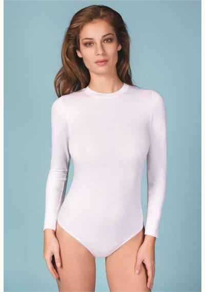Berrak Kadın Beyaz 2li Uzunkol Çıtçıtlı Body 001