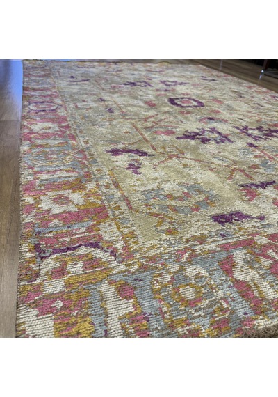 Hoom Rugs Arkaik Plz 04 Eflatun Etnik Renkli Vintage Makine Halısı Çok Renkli