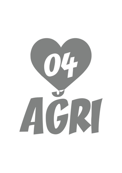Kalpli 04 Ağrı Araba Sticker 17x17 Cm Gri