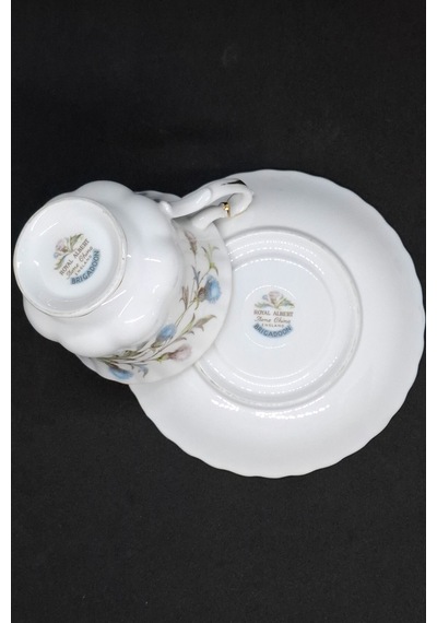 Brıgadoon Bone China İngiliz Porselen Fincan Ve Tabağı Mavi