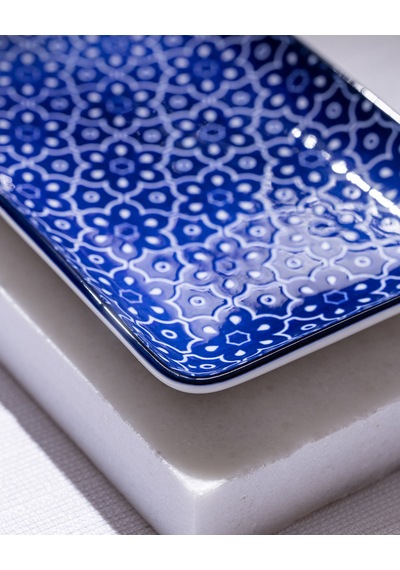 Reve Bleu Mais Dikdörtgen Tabak - 22 Cm - Mavi/beyaz 8684427225332 Çok Renkli