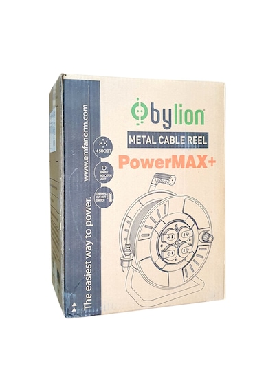 Bylion Mme-40325-f 3 x 2.5 Kablolu Metal Seyyar Kablo Makarası 40 M