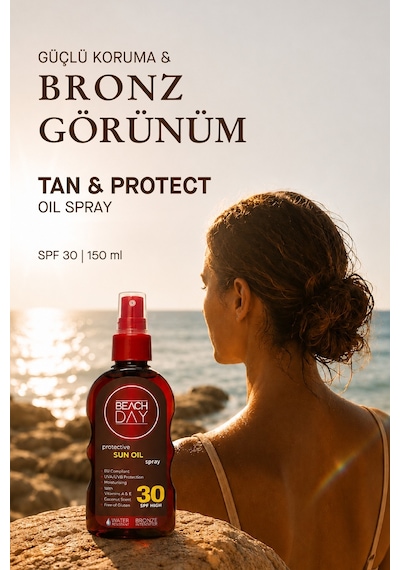 Beach Day SPF 30 Koruyucu Bronzlaştırıcı Güneş Yağı Sprey 150 ML