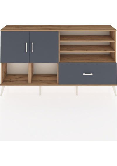 Arges Konsol 7 Raflı Tek Çekmeceli 2 Kapaklı 176x30x99 Çam-antrasit Antrasıt - Atlas Çam Arges Konsol 7 Raflı Tek Çekmeceli 2 Kapaklı 176x30x99 Çam-antrasit Antrasıt - Atlas Çam