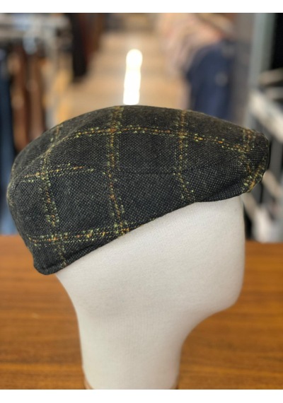 Hamze İngiliz London Model Kareli Kaşe Kumaş Kasket Şapka Haki