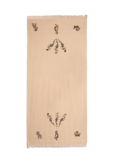 Afrika Desenli Çok Amaçlı Müslin Peştemal, Hızlı Kuruyan Plaj Ve Banyo Havlusu, 100 X 200 Cm Beyaz - 722355171 Beyaz