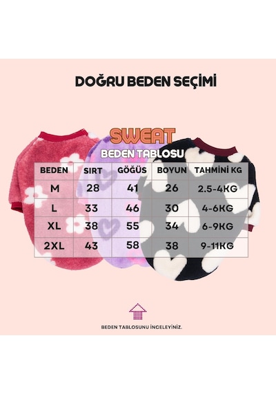 Krem Çiçek Desenli Soft Garden Sweat Dar Kalıp Kedi Köpek Sweati Kedi Köpek Kıyafeti Köpek Peluşu Sıcak Tutan Sweat