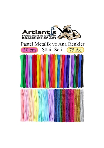 Şönil Pastel Metalik Ve Ana Renkler 30 Cm 75 Li 1 Paket Renkli Tüylü Tel Peluş Tel 30 Cm Elişi Okul Projeleri Süsleme
