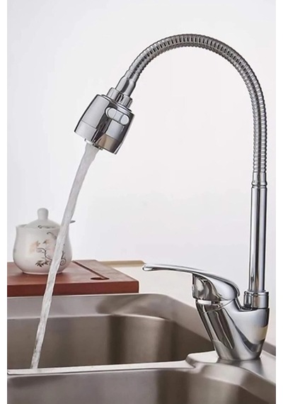 Mintev Oynar Spiral Borulu Krom Mutfak Lavabo Başlığı 2 Fonksiyonlu