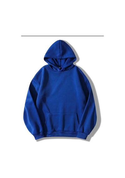 Medinenur Tokyo Sırt Baskılı Kapüşonlu Sweatshirt Mavi