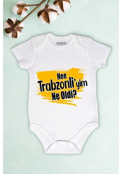 Tuğbababy Baby Hee Trabzonliyim Ne Oldi? Baskılı Body Zıbın Kız Erkek (533433861) Beyaz