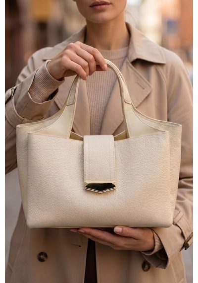 Luvishoes 4004 Krem Floter Kadın Kol Çantası