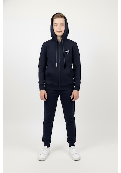 New Kids Fermuarlı Kapüşonlu Cepli Unisex Çocuk Eşofman Takımı-90925 Lacivert