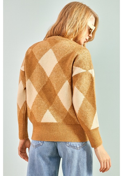 Kurgan Tekstil Kadın Kare Desenli Bisiklet Yaka Triko Kazak Günlük Kullanım Mevsimlik Kahverengi - 710173634 Kahverengi Kurgan Tekstil Kadın Kare Desenli Bisiklet Yaka Triko Kazak Günlük Kullanım Mevsimlik Kahverengi - 710173634 Kahverengi