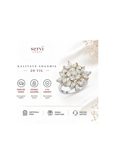 Servi 925 Ayar Violetta Yüzük-82 Gümüş