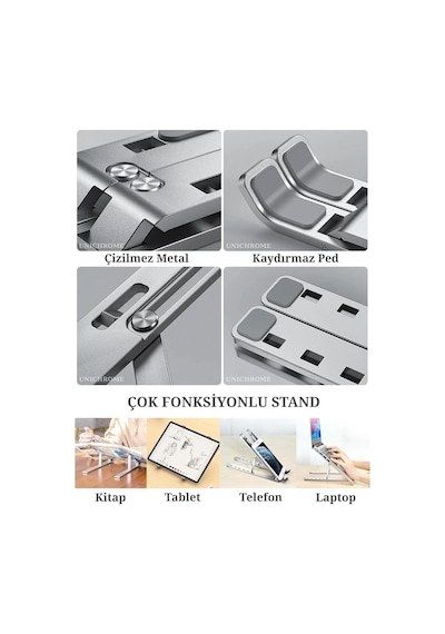 Laptop Yükseltici Metal Stand Ayarlanabilir Macbook Notebook Tablet Altlık Metal Dizüstü Bilgisayar Tutucu