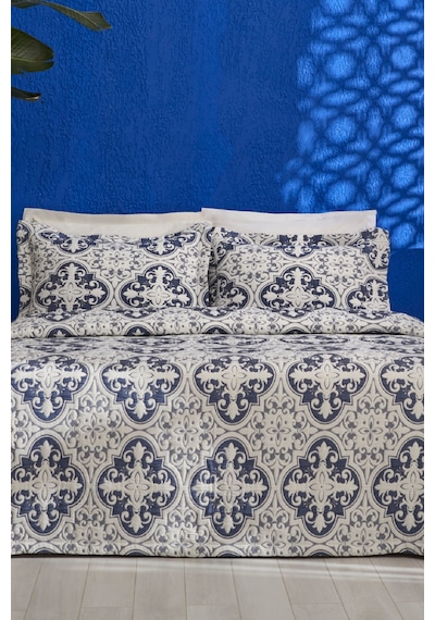 Karaca Home Bluva Çift Kişilik Yatak Örtüsü Takımı Mavi Mavi