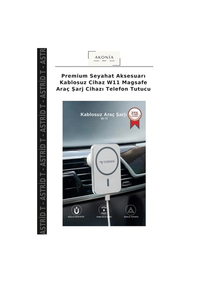 Premium Seyahat Aksesuarı Kablosuz Cihaz W11 Magsafe Araç Şarj Cihazı Telefon Tutucu