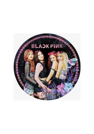 Blac Pink 8 Adet Tabak Doğum Günü Parti Malzemeleri Renkli Tüm Yaşlar