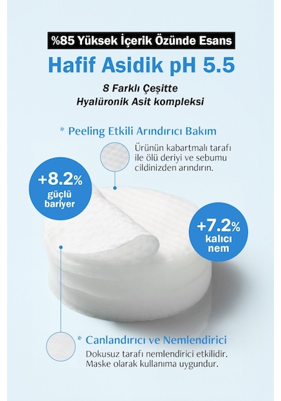 Luvum Hyalüronik Asit ve Cadı Fındığı İçeren Nemlendirici Tonikli Ped Luvum Toner Pad 60 adet