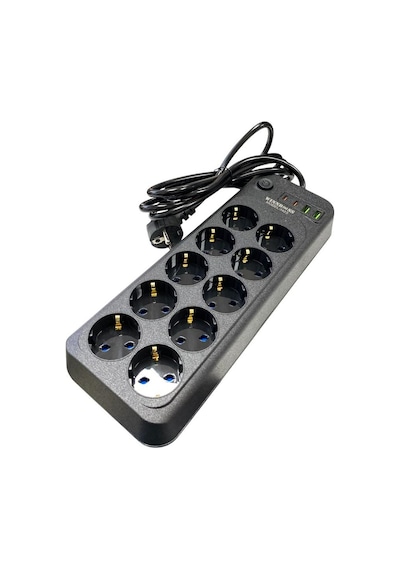 Winnboss 3423 10'lu 2metre Kablolu 2usb+2type-c Girişli Akım Korumalı Grup Priz 2 M