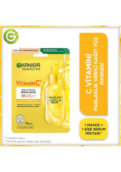 Lexroo C Vitamini Parlaklık Verici Kağıt Yüz Maskesi