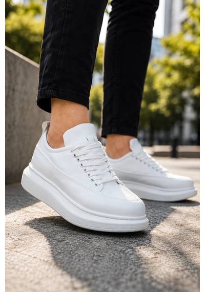 Mevese Lexa Cilt Deri Erkek Günlük Sneaker Ayakkabı - Beyaz