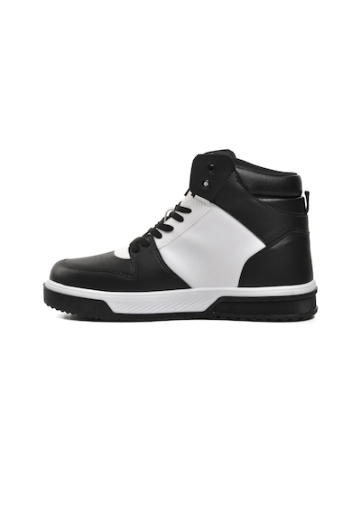 United Colors Of Benetton Siyah-beyaz Erkek Hi Sneaker Bn-31087 M Siyah-beyaz Siyah - Beyaz
