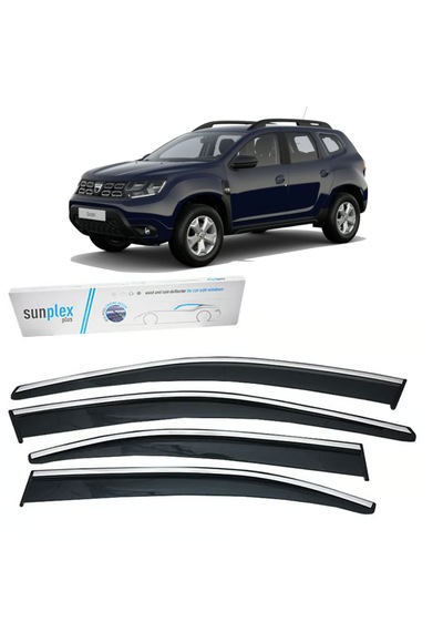 Sunplex Dacia Duster 2017-2024 Krom Cam Rüzgarlığı 4 Parça