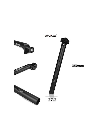 Wake Alüminyum Kızaklı 27.2 Mm 35 Cm Sele Borusu Siyah
