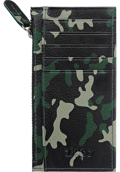 Zippo Card Holder With Zipper Camo Green
