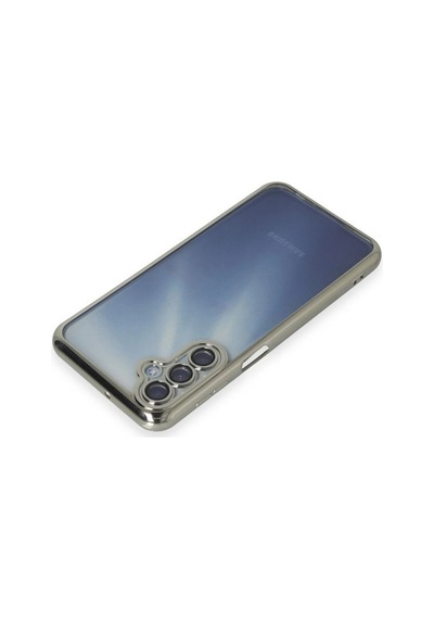 Samsung Samsung Uyumlu Galaxy A35 5g Kılıf Razer Lensli Silikon - Gümüş
