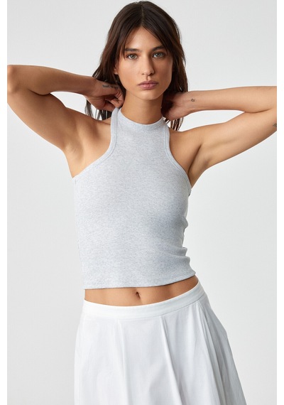 ETHIQUET JROKSY Kadın Slim Halter Yaka Kolsuz Grimelanj Atlet
