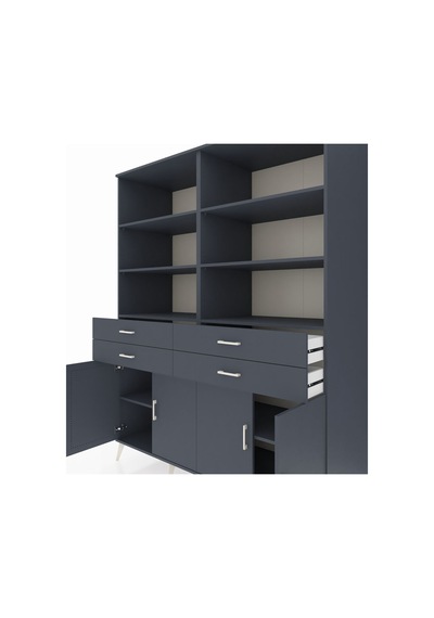 Kronos Gardrop 8 Raflı 4 Çekmeceli 4 Kapaklı 176x59x221 Antrasit-antrasit Antrasit Kronos Gardrop 8 Raflı 4 Çekmeceli 4 Kapaklı 176x59x221 Antrasit-antrasit Antrasit